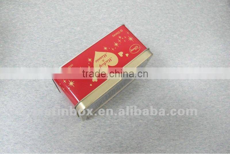 rectangular shape with transparent window packaging tin box