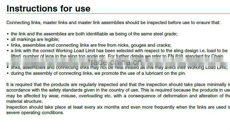 European type chain connecting link