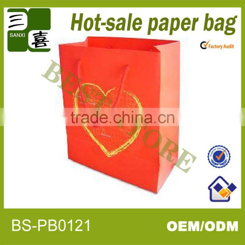 party gift newly diy block bottom gold logo 200g coated paper bag