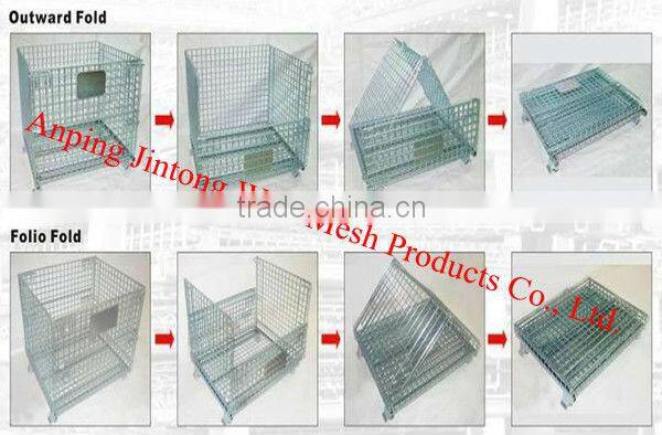 Collapsible wire container with PP sheet /PP Container