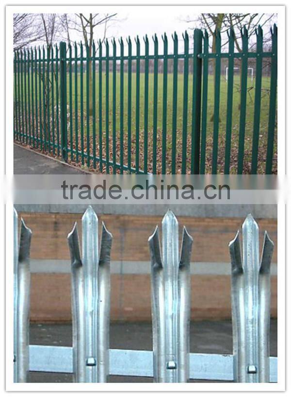 Hot dipped galvanized Steel Anti-climb Security Fence / palisade fence