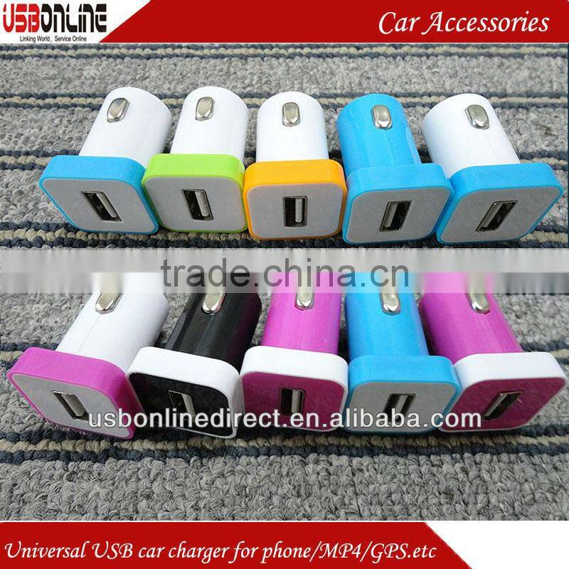 Colorful mini USB Car Charger for Samsung S4 Sony xperia z HTC one phone