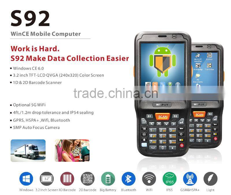 3g wifi pda barcode scanner wince