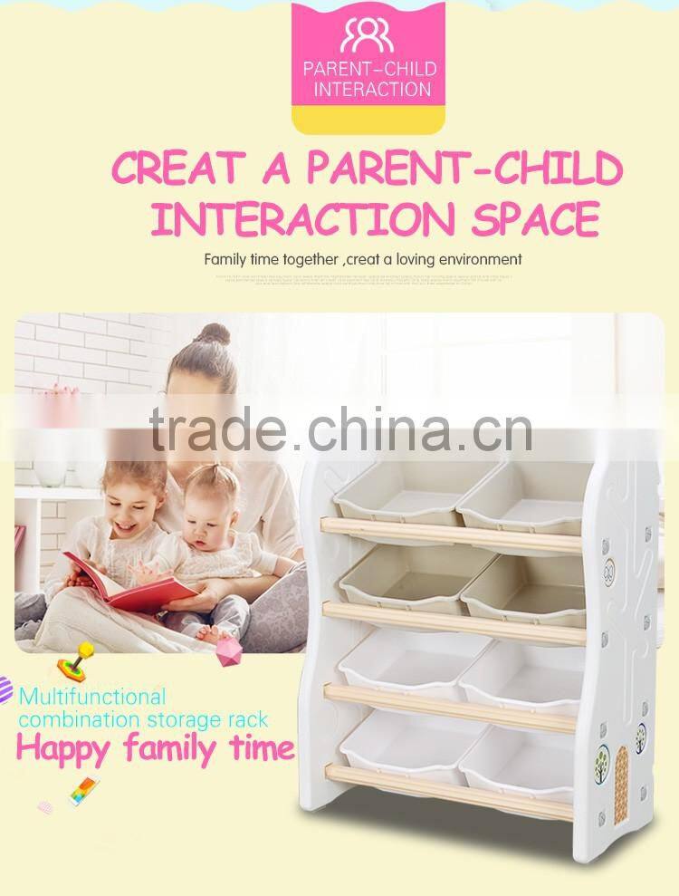 Children's bookcase kids plastic toy storage shelf