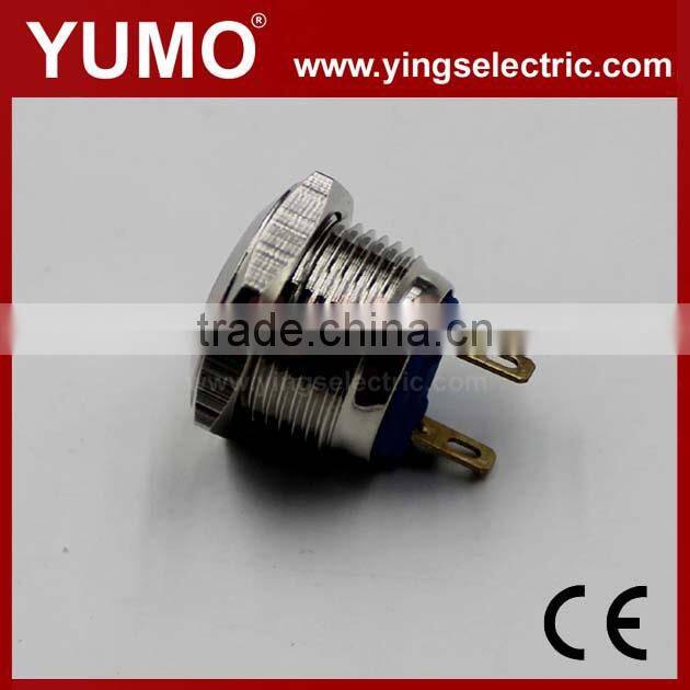 JS16F CE ROHS 16mm flat round 1NO momentary push button switch 12V brass illuminated push button foot switch