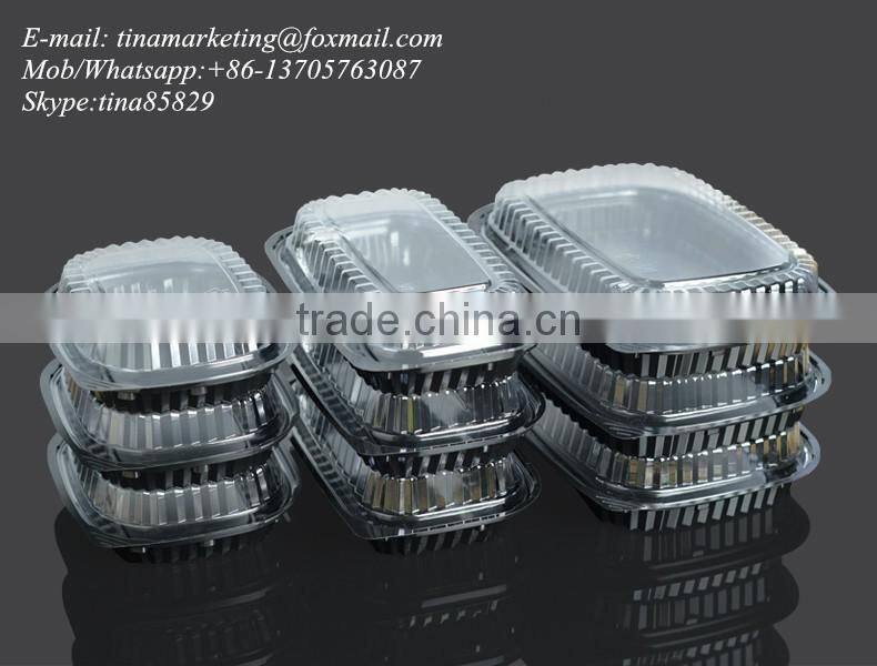 PS Black Base BOPS Clear Lid Plastic Take Out Food Container Box for Sushi,Salad,Fruit,Vegetable,Dessert,Cold dish Packaging