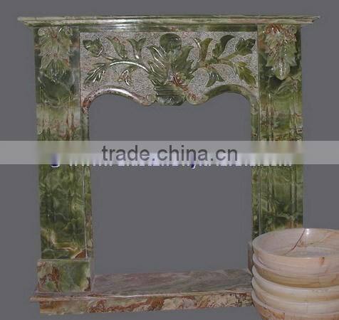 MODERN DESIGN AFGHAN GREEN JADE ONYX FIREPLACES