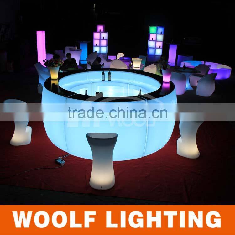 waterproof glowing PE KTV wine table led bar counter