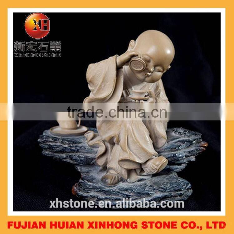 Hand carved lovely granite stone little monkey statue