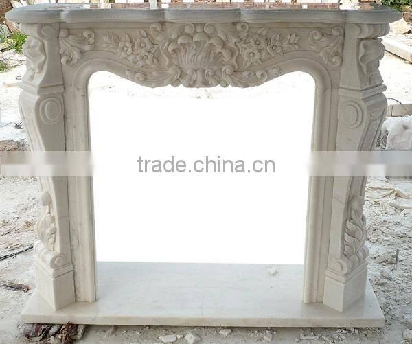 French style white marble fireplace mental for sale