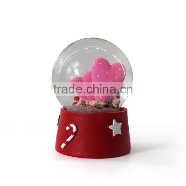 Double heart shape personalized snow globe