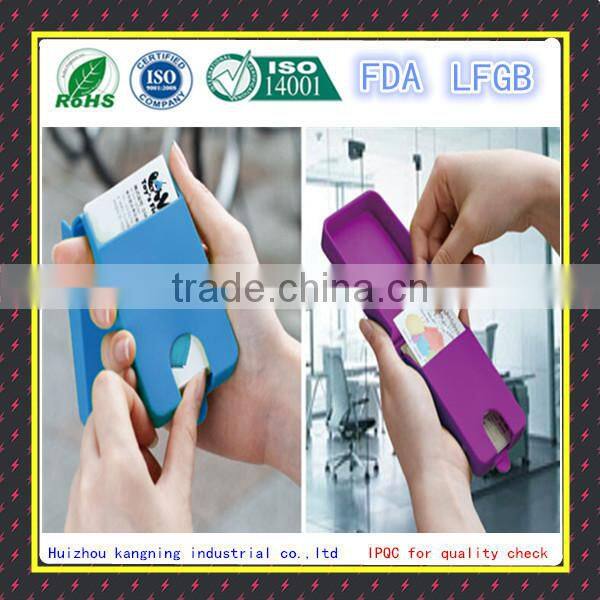 Portable durable silicone card holder,business card holder,funky silicone business card holder
