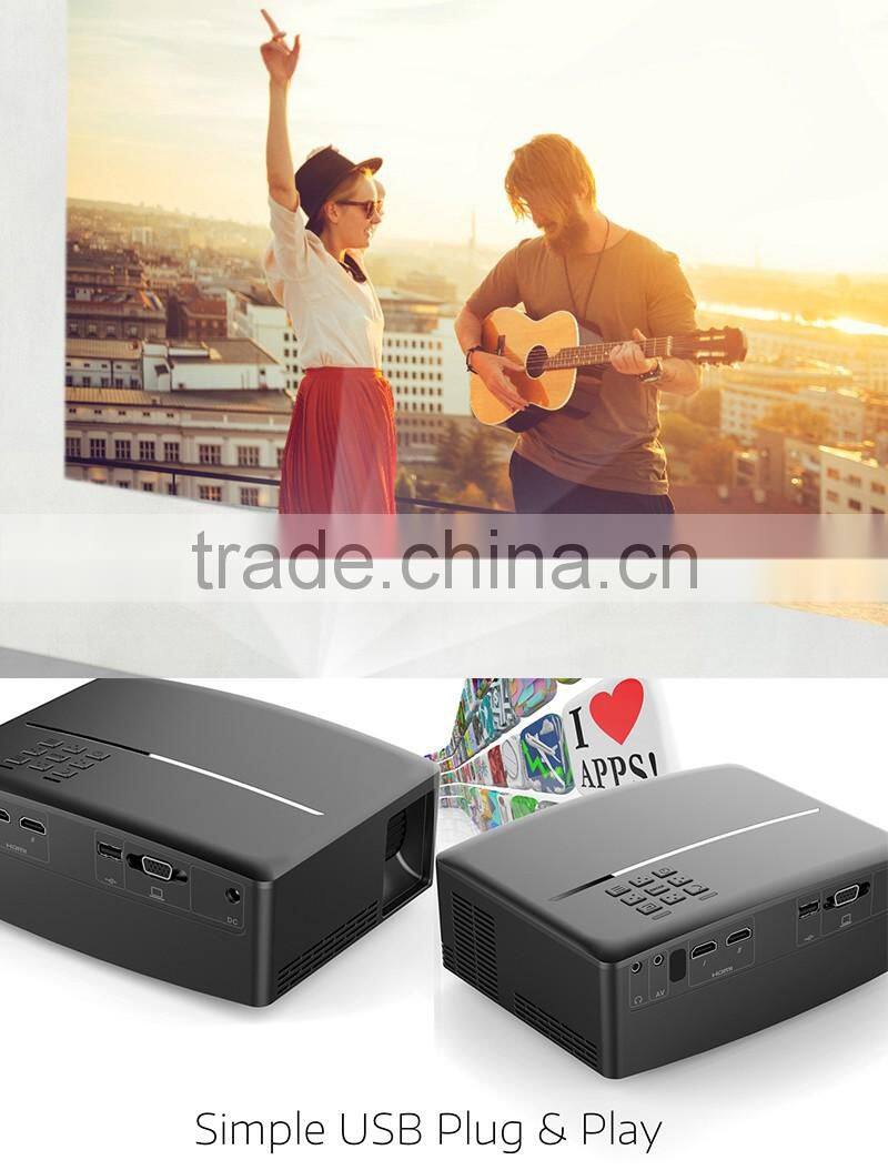 2017 newest design portable led projector 1800 lumens GP 80 led projector with home theater