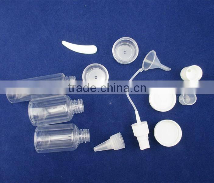 plastic transparent travel bottle set for women bathroom