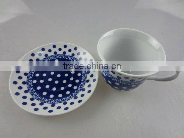 Stock set of coffee cup with saucer