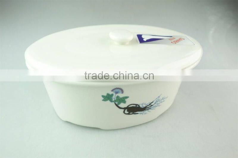 wholesale retaurant white ceramic tureen with cover in stock