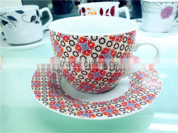 bulk porcelain ceramic tea cup and saucer