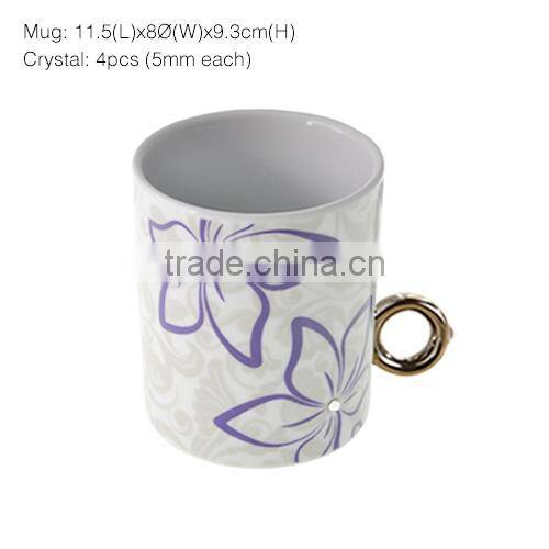 Porcelain flower mug with Crystals from SWAROVSKI