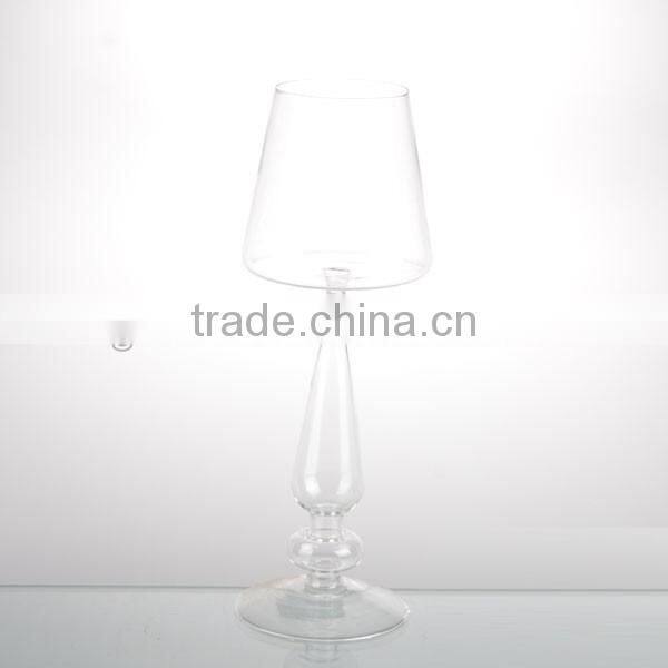 3-tier high temperature resistance clear series tall glass hurricane candle holder
