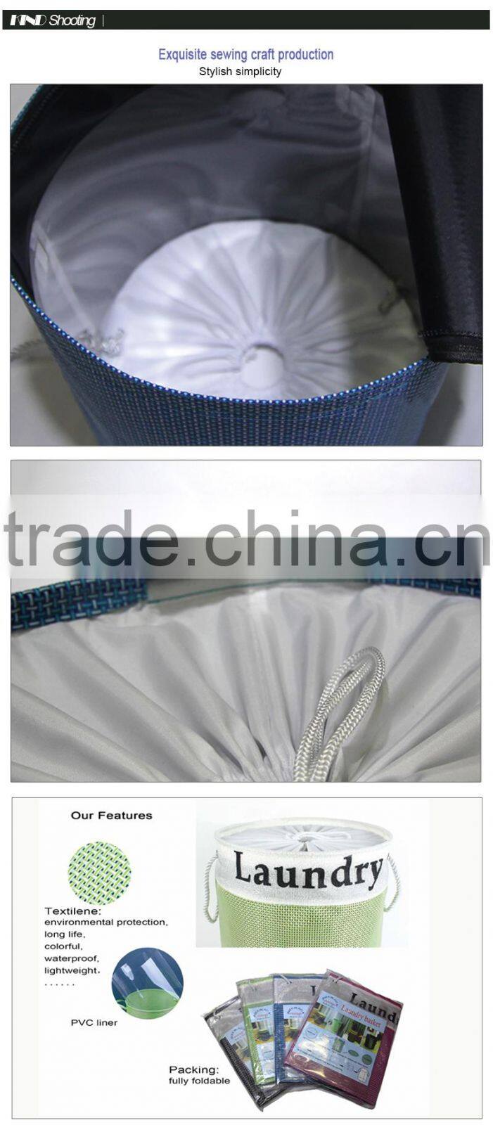 Fashional style foldable and collapsible laundry basket with strong rope handles