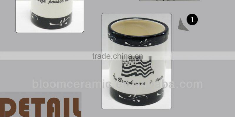 Porcelain black accessories for bathroom