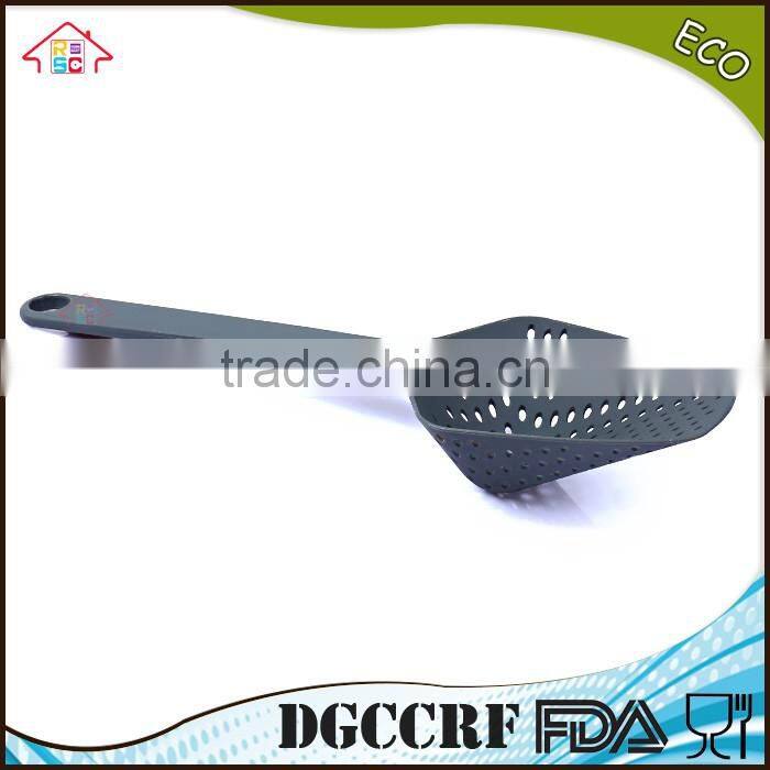 NBRSC Black Large Nylon Scoop Colander Pasta Heat Resistant Strainer Dishwasher Safe kitchen utensil