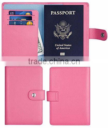 Customized Personalized black grain leather passport holder with card slot