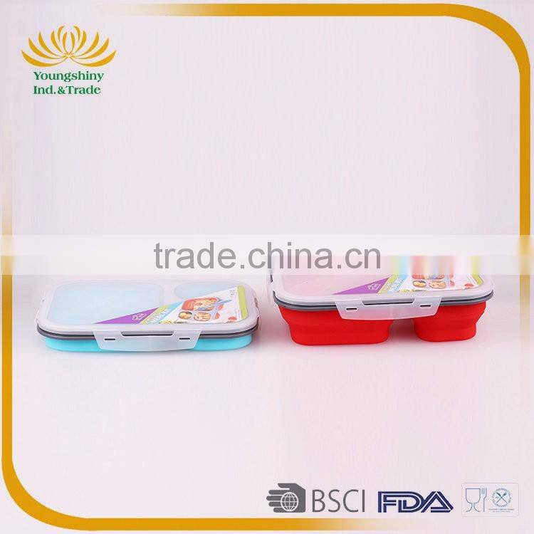 Silicone collapsible bento lunch box