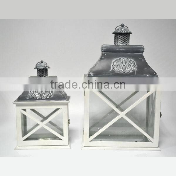 Wooden lantern for garden decoration