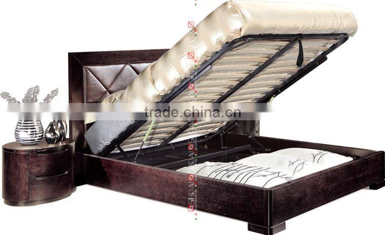 double bed with storage / teak wood beds models / bed base B510L