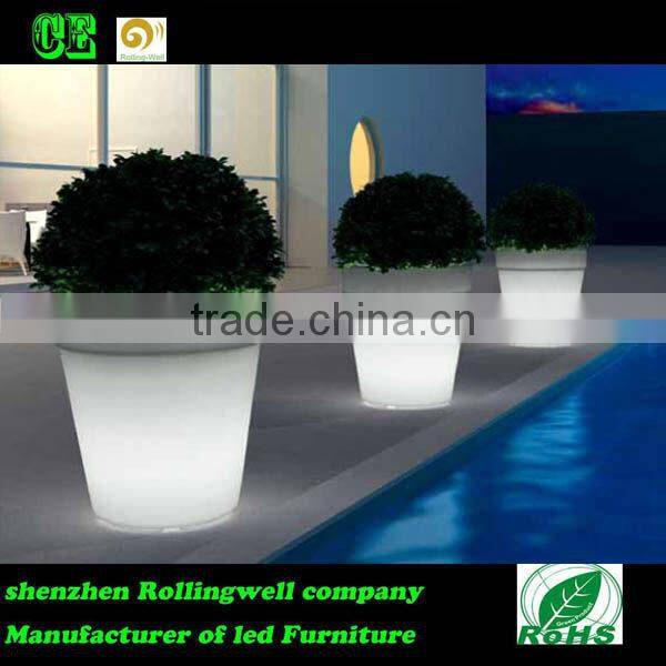 LED large garden flower pots blue /led plastic large size plastic flower pots led indoor small plastic flower pots wholesale