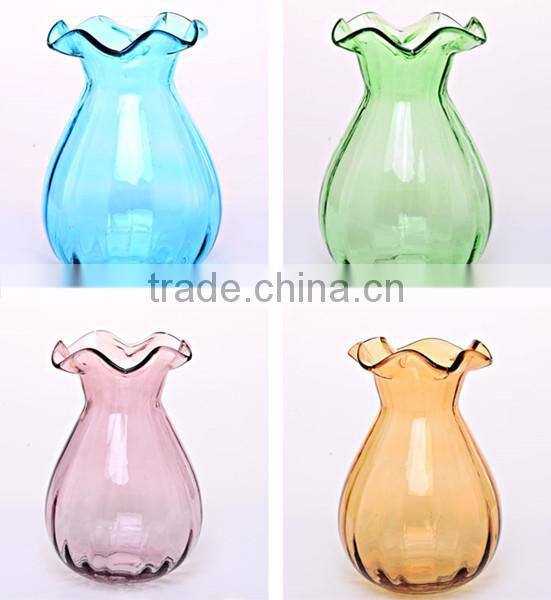 Wholesale 2014 hot sale cheap colored glass vases