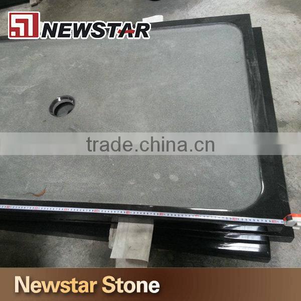 High quality black stone shower base,non slip stone shower tray