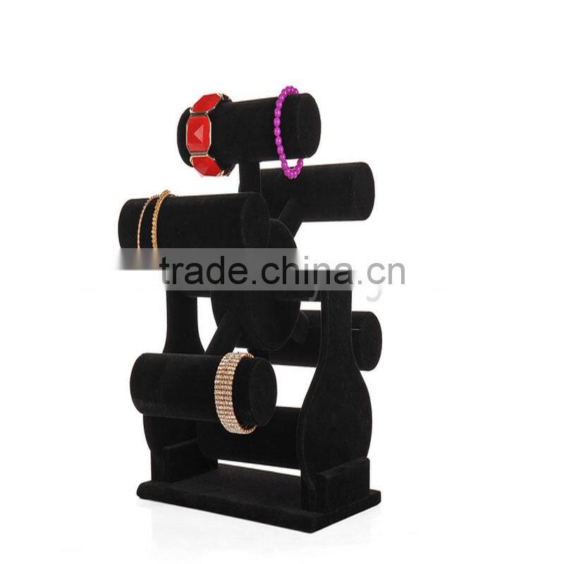 High quality velvet covered Splittable multifuction rotating display stand for bracelet