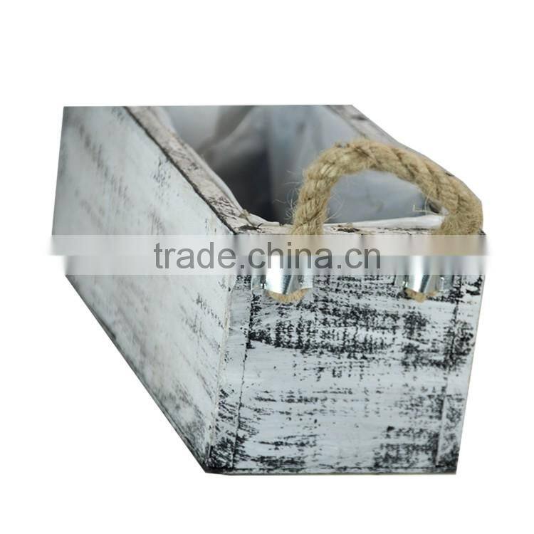 Wooden Rectangular Herb Planter Box Flower Pot for Home Garden