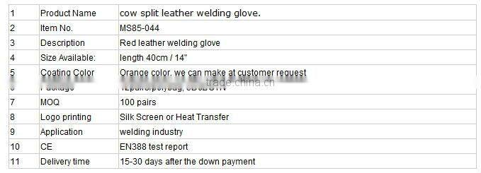 Guangzhou Orange Cow Split Welding Leather Working Gloves