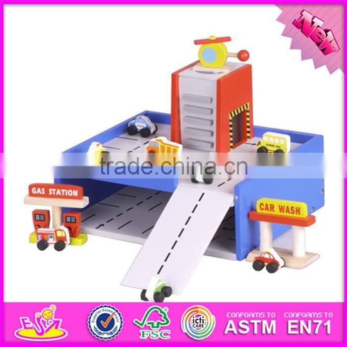 2016 New products funny children wooden toy parking garage for sale W04B040