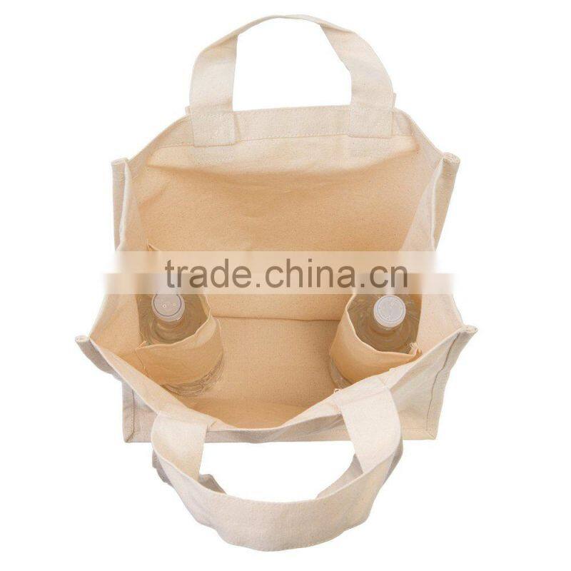 Wholesale Reusable Natural 12oz Cotton Canvas Shopping Bag With Customized Logo