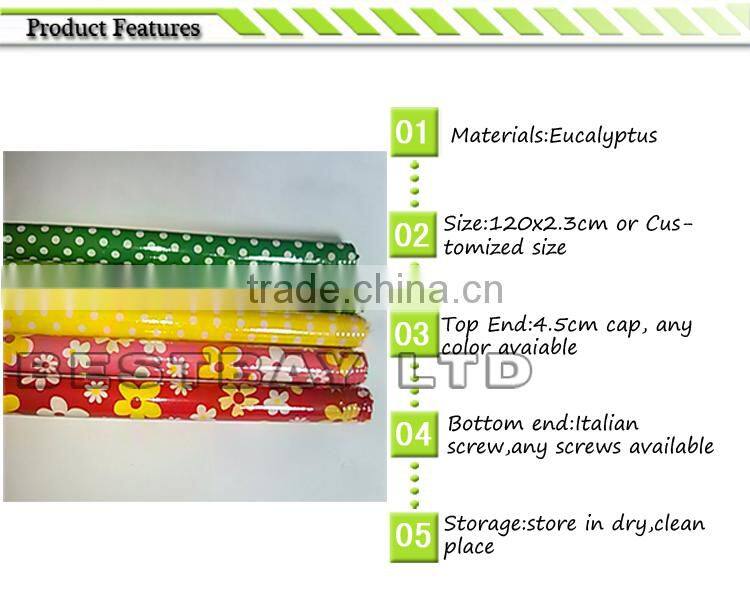 120X2.2cm pvc coated broom wooden handle/pvc coated broom wooden stick/pvc coated broomstick wood