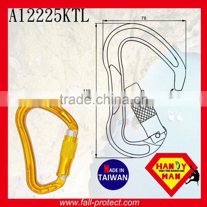 28KN Twist Lock Mountain Climbing Forged Aluminum Carabiner For Rescue