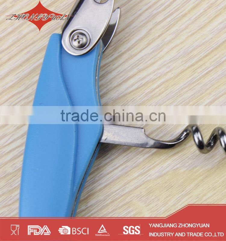 ZY-K1053 new arrival funny corkscrew wine bottle opener with plastic cover