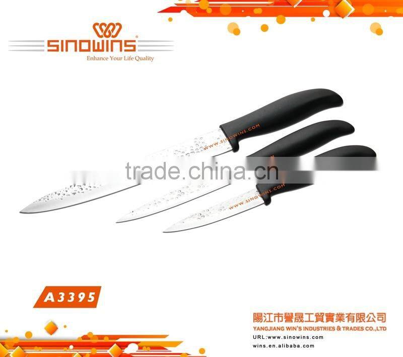 A3395-b Special Design Air-flow Dots Stamped 5pcs Stainless Steel Knife Set