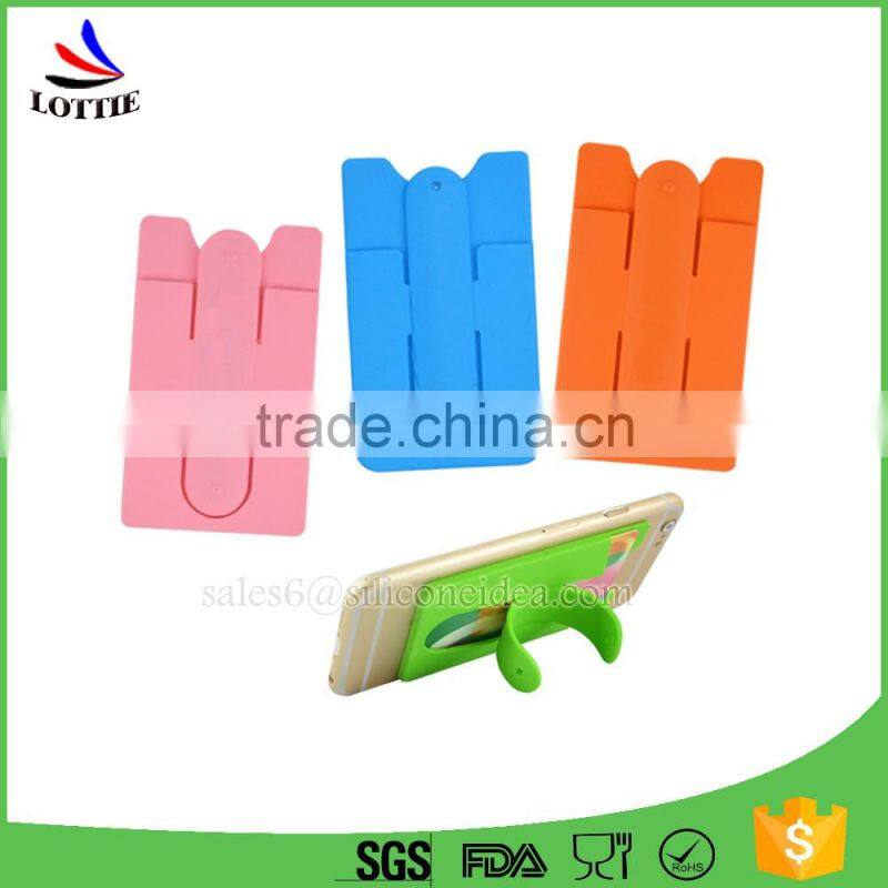 China Manufacturers Smart wallet Silicone cell phone credit card holder