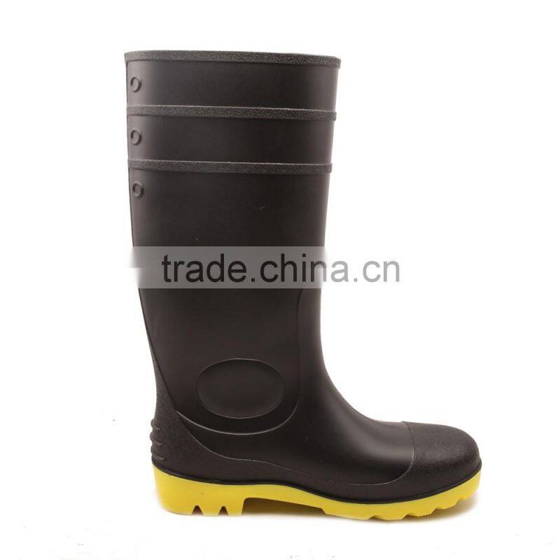 steel toe cap steel plate midsole protective PVC safety rain boots