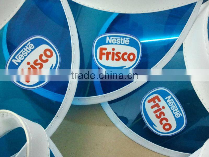 Nestle uv/pvc sun visor hats with printing logo--pass the uv transmittance and 6p test