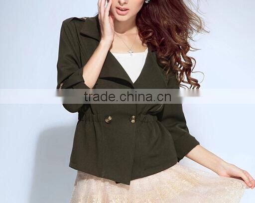 2015 ladies quality coat army green woman wholesale factory latest design coat