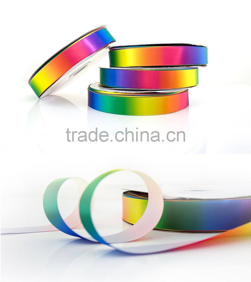 Wholesale Gradual Change Rainbow Color Ribbon