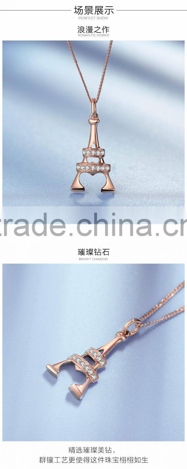 Big Necklace Pendant Rose Gold Necklace