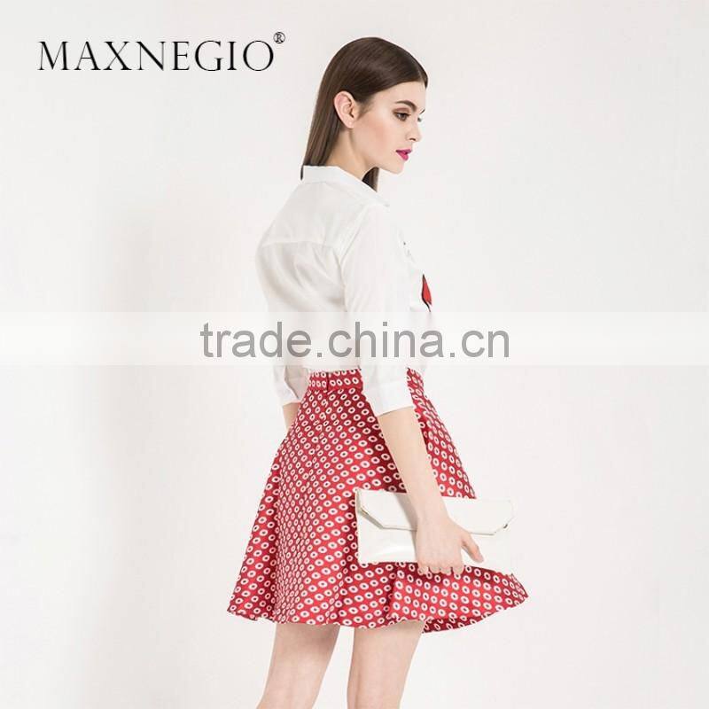 Nice design high quality latest fashion elegant clothes manufacturer guangzhou women smart casual dress 2016