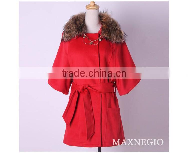guangzhou garment factory best design top quality fashion red womens winter long coats